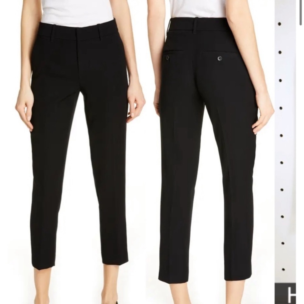 Vince Flat Front Crop Trousers Navy Blue 2 / 28 Career wear